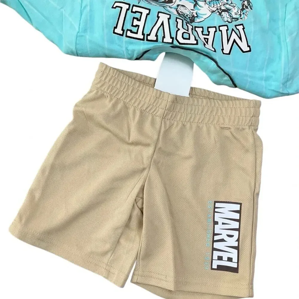 Marvel Boy's Jersey Shirt Tee Shorts Set Size 2T NWT